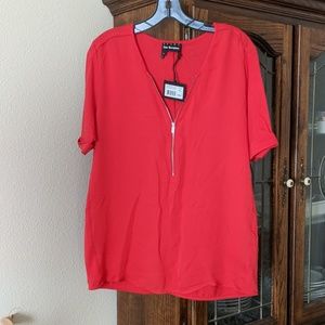 The Kooples Half-zip Short Sleeve Top